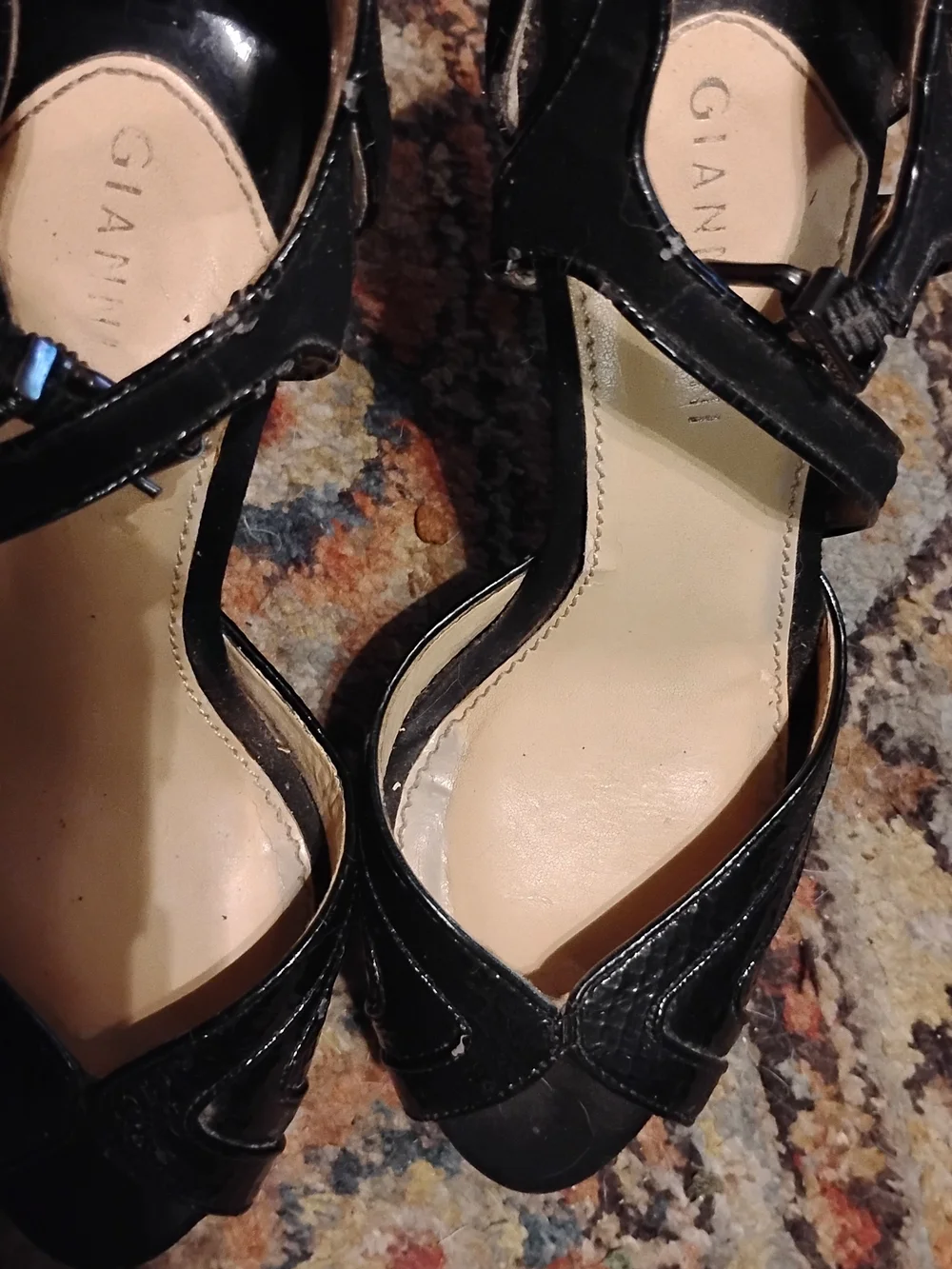 Ganni Black Patent Leather Women's Sandals